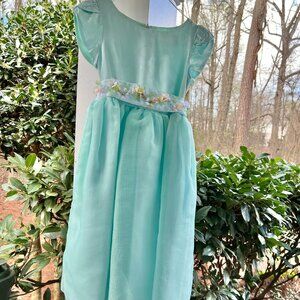 WEDDING?  Spring Summer GIRLS STORYBOOK HEIRLOOMS DRESS 6X AQUA IN 30350